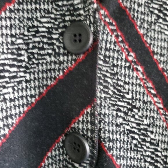 Mid-length Unique Blazer/Jacket in Black/Red/White Size Medium - Picture 4 of 11